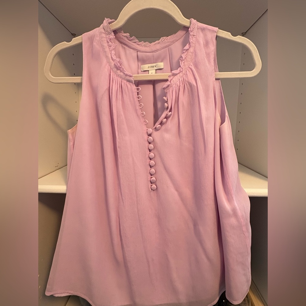 J. Crew Women's Purple Sleevless Button-Front Blouse